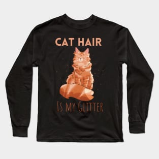 Cat Hair is My Glitter - Red Maine Coon Cat Long Sleeve T-Shirt